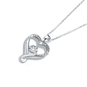 Infinity Heart I Love You Personalized Birthstone Necklace