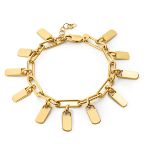 Personalized Chain Link Bracelet with Custom Name Charms