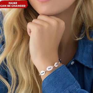 Personalized Kids Names Sterling Silver Mom Bracelet