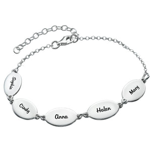 Personalized Kids Names Sterling Silver Mom Bracelet