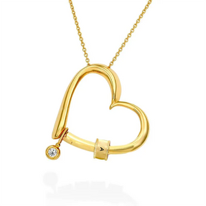 Charming Heart with Engraved Beads - Personalized Necklace