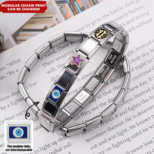 Custom Elastic Interlocking Stainless Steel Italian Modular Charm Link Bracelet