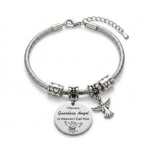 I have a guardian Angel in heaven - Personalized Memorial Gifts Bracelet