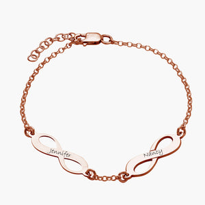 Personalized Name Multiple Infinity Sterling Silver Bracelet