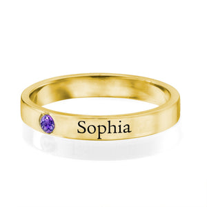 Custom Name Birthstone Personalized Ring