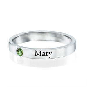 Custom Name Birthstone Personalized Ring