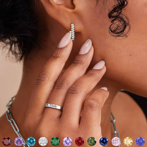 Custom Name Birthstone Personalized Ring