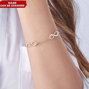 Personalized Name Multiple Infinity Sterling Silver Bracelet