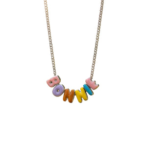 Personalized Colorful Enamel Bubble Letter Name Necklace - Birthday Gift for Friends Family