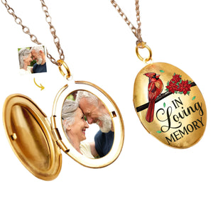 Custom Photo I'm Always With You - Memorial Personalized Custom Locket Necklace - Sympathy Gift For Family Members