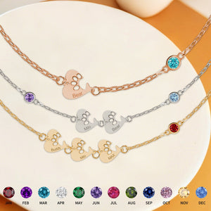 Custom Heart Paw Necklace - Personalized Gift for Pet Lovers