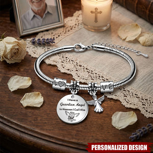 I have a guardian Angel in heaven - Personalized Memorial Gifts Bracelet