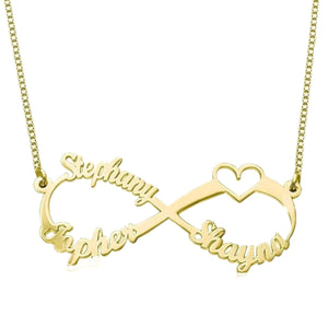 Forever Love Pendant Family Personalized Infinity Name Necklace