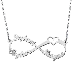 Forever Love Pendant Family Personalized Infinity Name Necklace