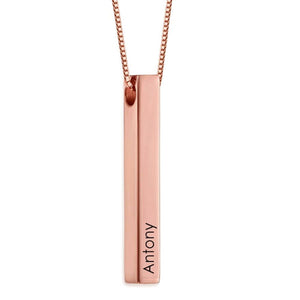 Engraved Personalized Totem 3D Bar Pendant Necklace