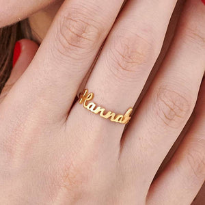Custom Name Script Triple Personalized Sterling Silver Ring