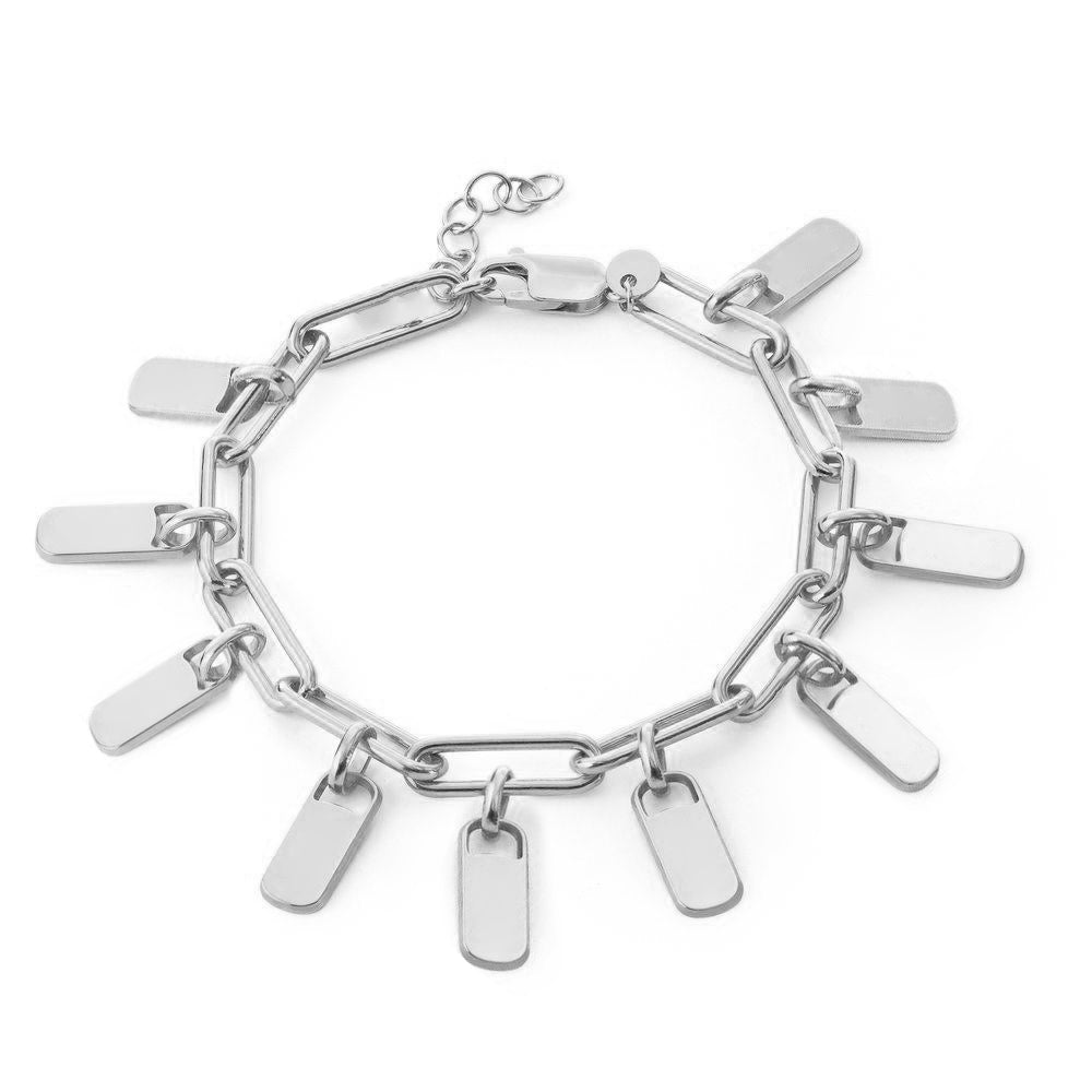 Personalized Chain Link Bracelet with Custom Name Charms