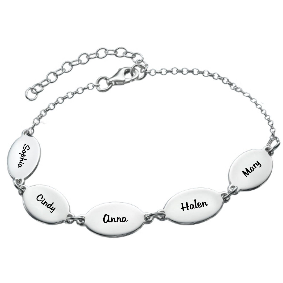Personalized Kids Names Sterling Silver Mom Bracelet