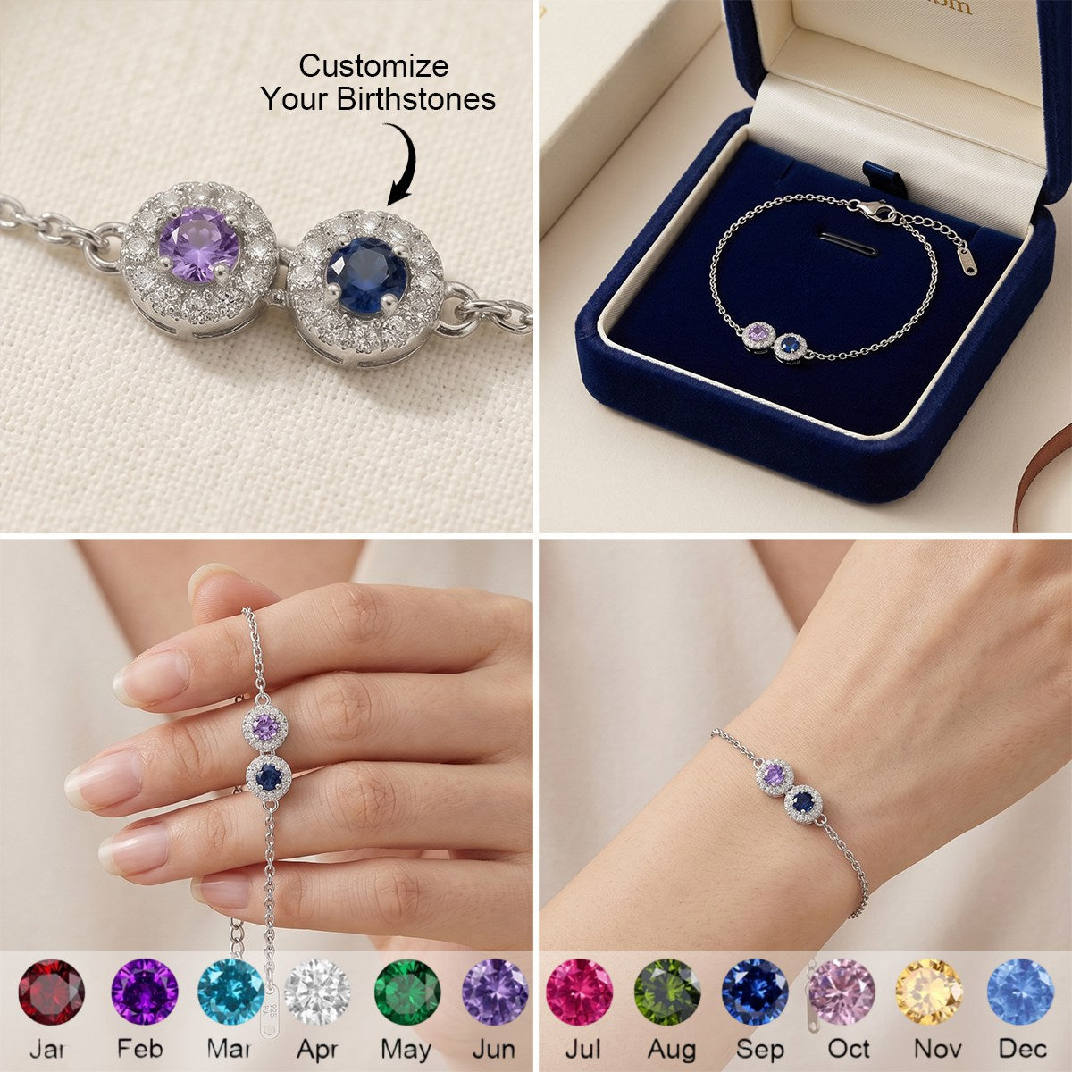 Wear Their Beginning - Personalized Bracelet, Gift For Mom & Grandma