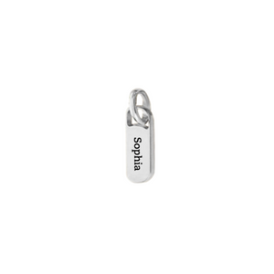 Personalized Chain Link Bracelet Pendant Custom Name Square Charms