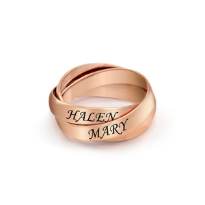 Sterling Silver Personalized Name Interlocked Band Ring