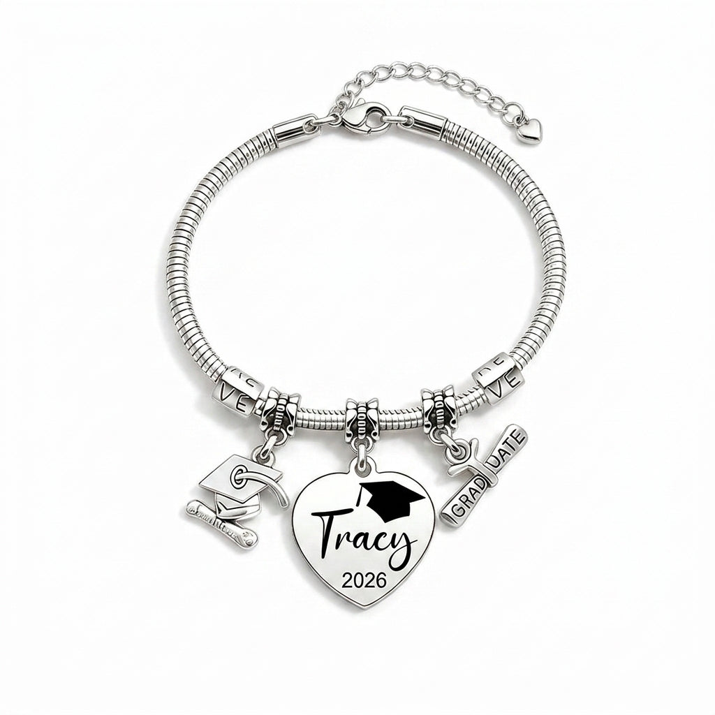 Personalized Custom Graduation Bracelet, Class of 2026