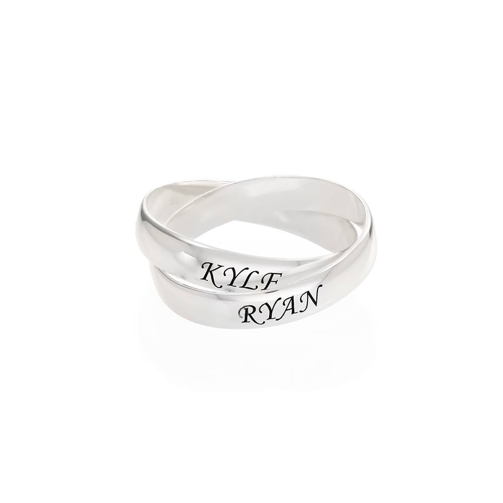Personalized Name Interlocked band design Ring