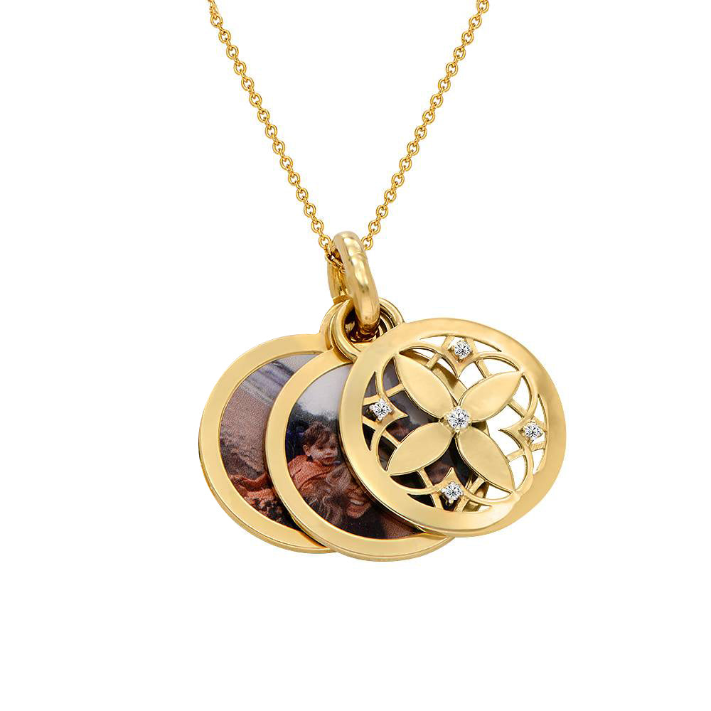 Personalized Floret Photo Pendant Necklace