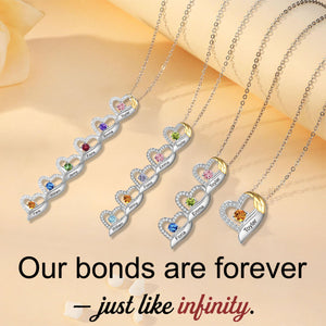 Personalised Heart Necklace, Customized Name and Birthstone Women's Pendant Necklace, Gift for Grandma