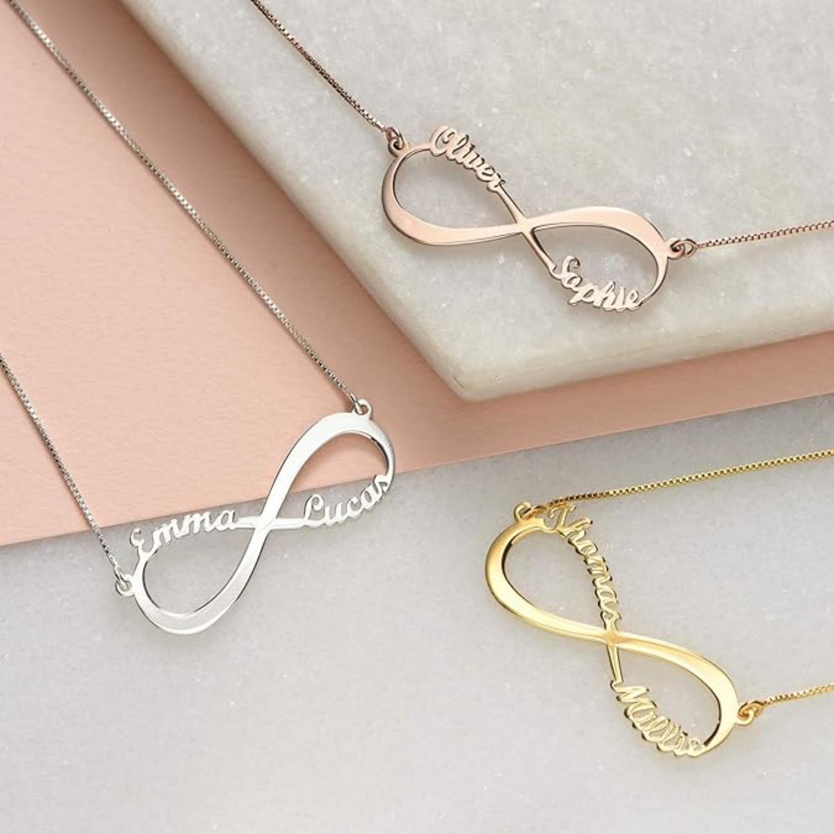 Forever Love Pendant Family Personalized Infinity Name Necklace