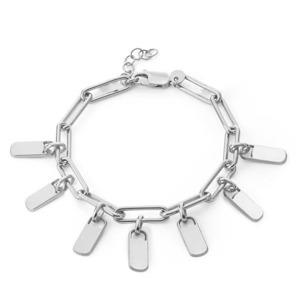 Personalized Chain Link Bracelet with Custom Name Charms