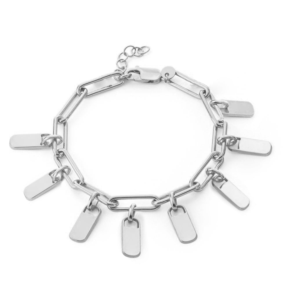 Personalized Chain Link Bracelet with Custom Name Charms