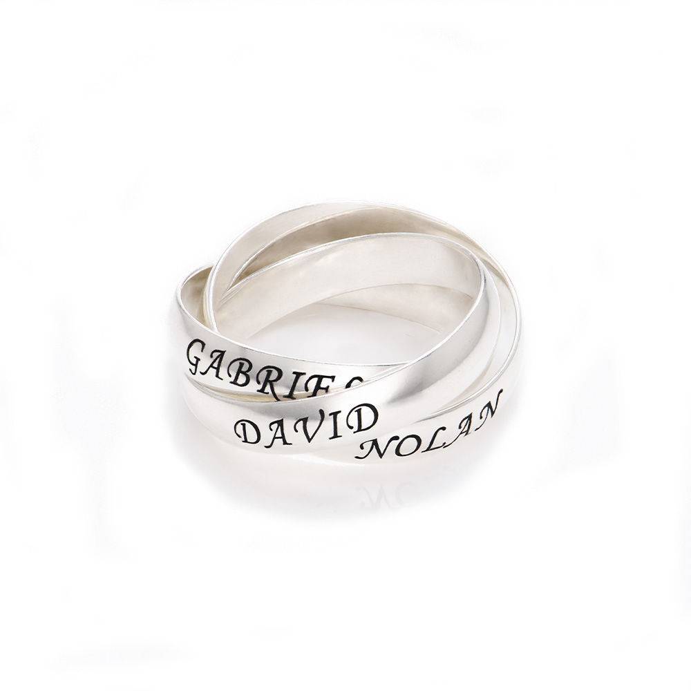 Personalized Name Interlocked band design Ring