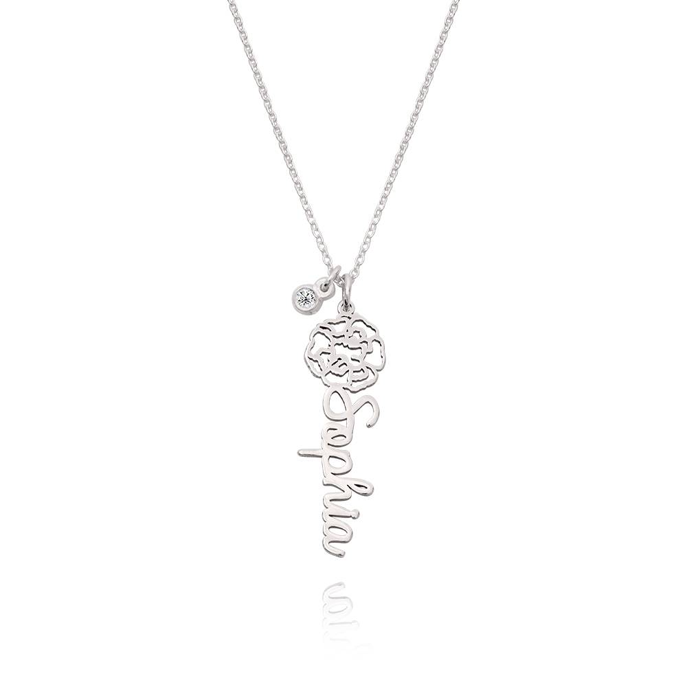 Personalized Blooming Birth Flower Name Necklace