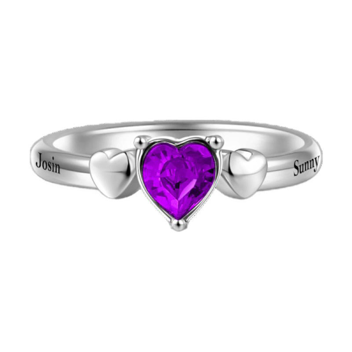 Custom Birthstone First Day Together Personalized Promise Ring, Gift For Couple