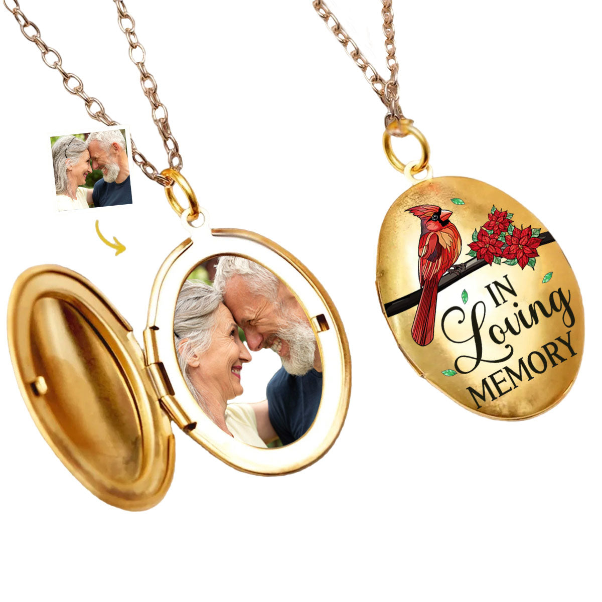 Custom Photo I'm Always With You - Memorial Personalized Custom Locket Necklace - Sympathy Gift For Family Members