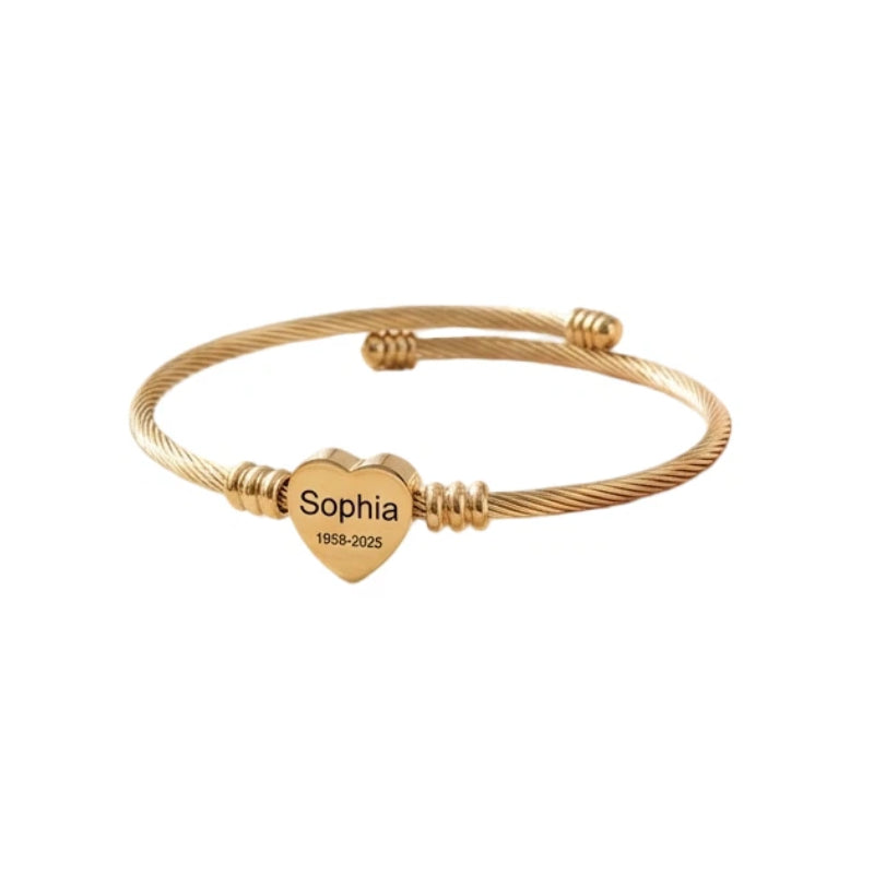 In Memory Of Custom Bracelet - Personalized Name & Date Memorial Gift