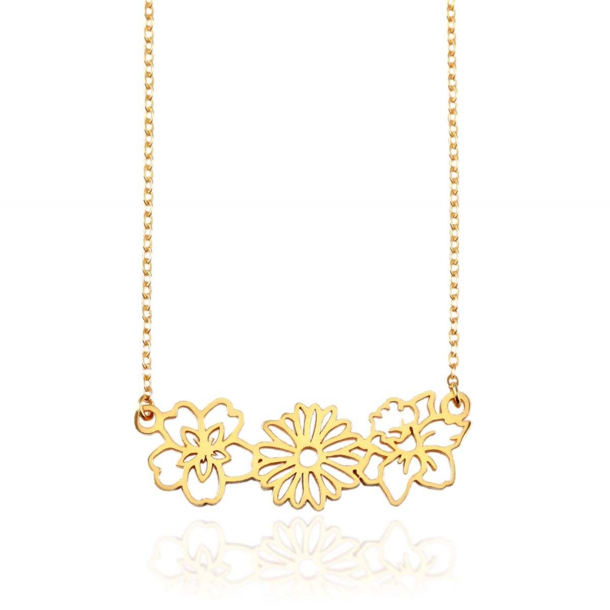 Trendy Dainty Birth Flower Personalized Family Necklace For Mom, Jewelry Gifts