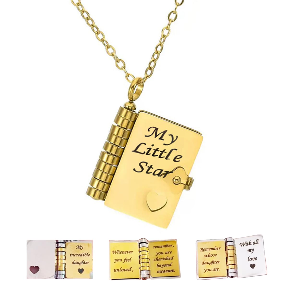 A Letter to My Daughter – My Little Star Personalized Book Necklace