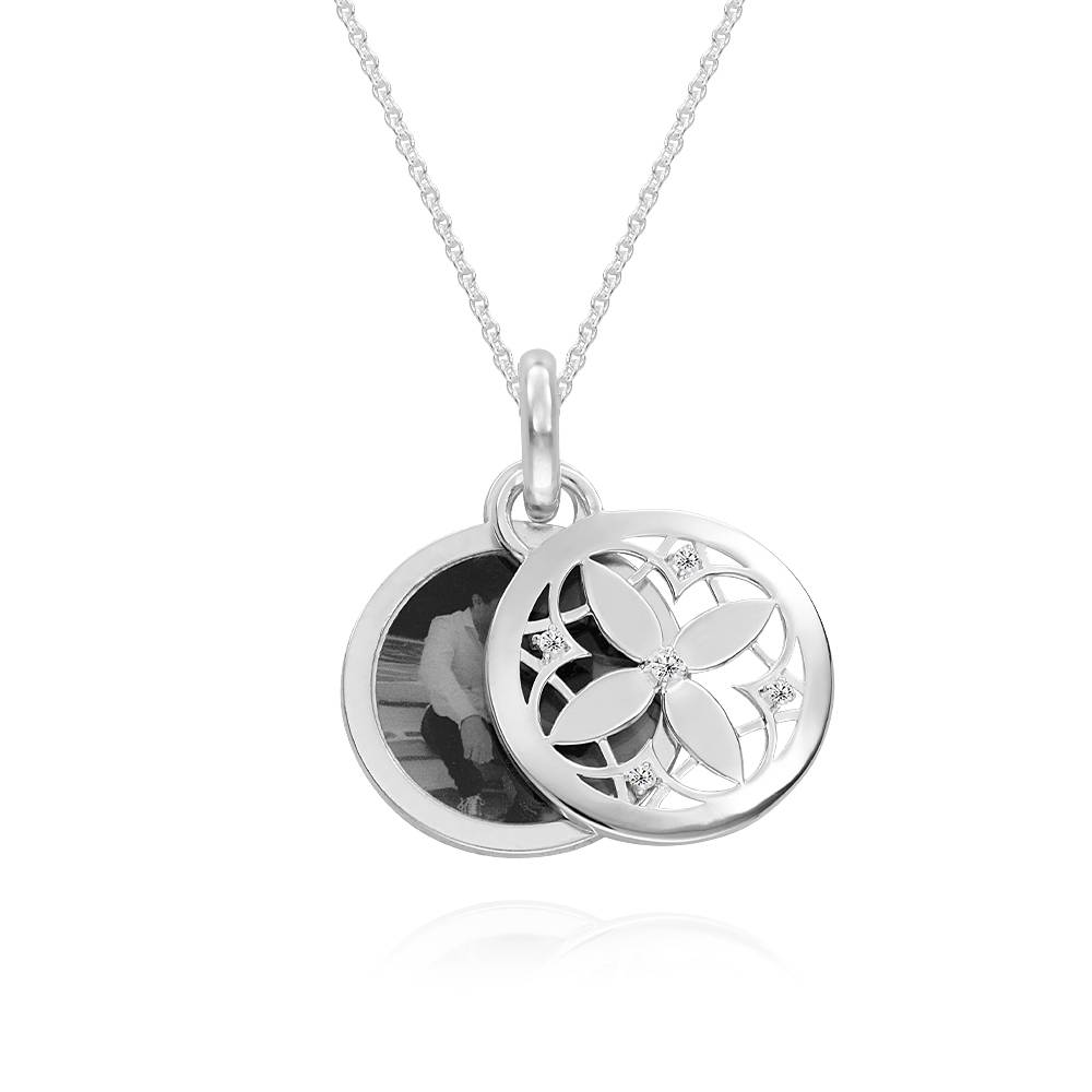 Personalized Floret Photo Pendant Necklace