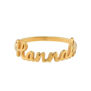Custom Name Script Triple Personalized Sterling Silver Ring