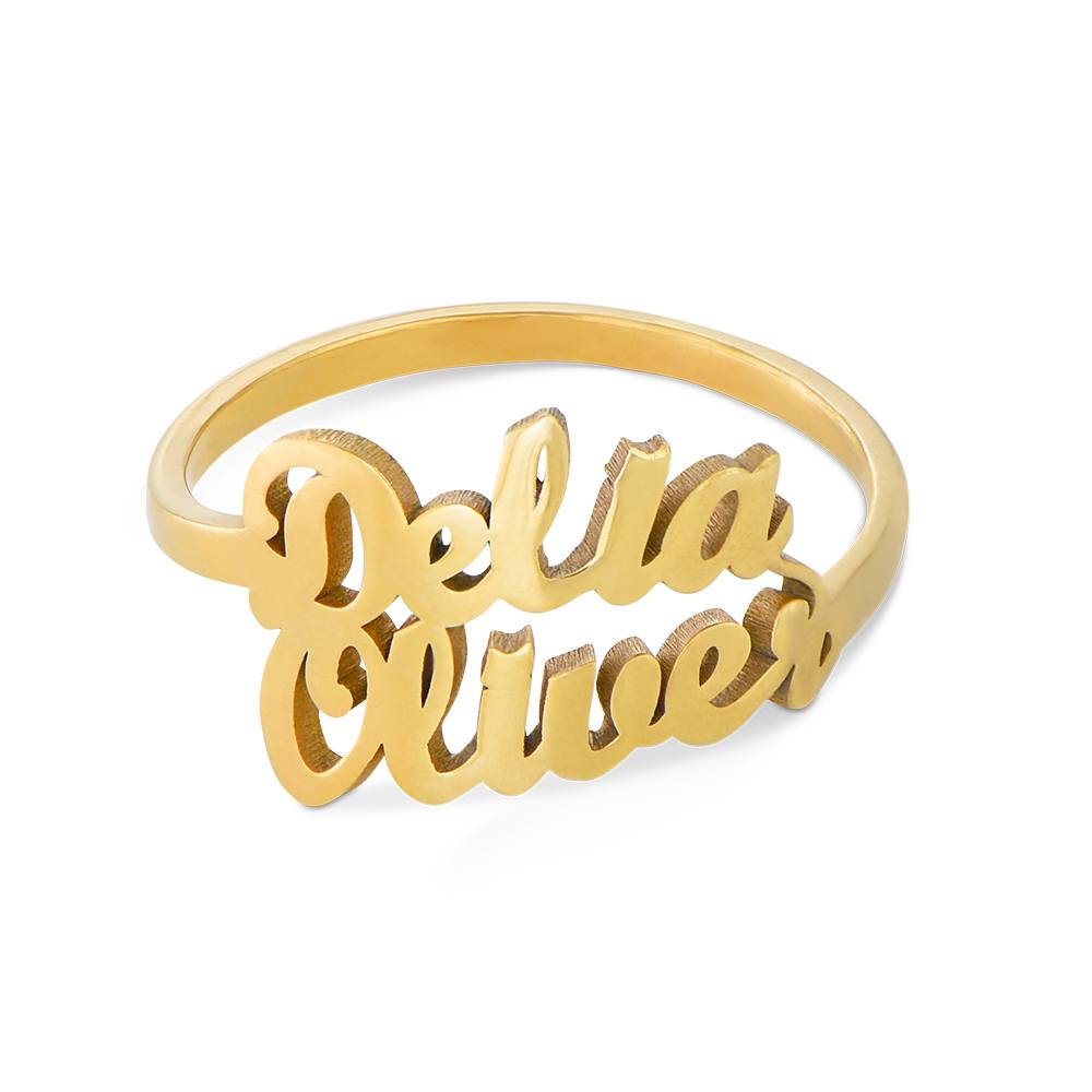 Custom Name Script Triple Personalized Sterling Silver Ring