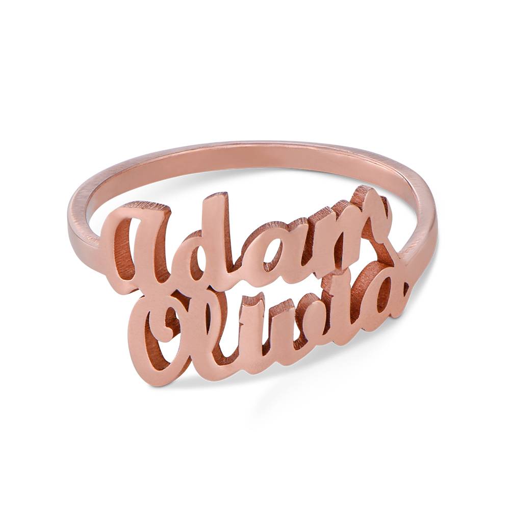 Custom Name Script Triple Personalized Sterling Silver Ring