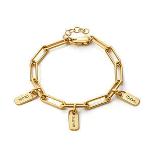 Personalized Chain Link Bracelet with Custom Name Charms