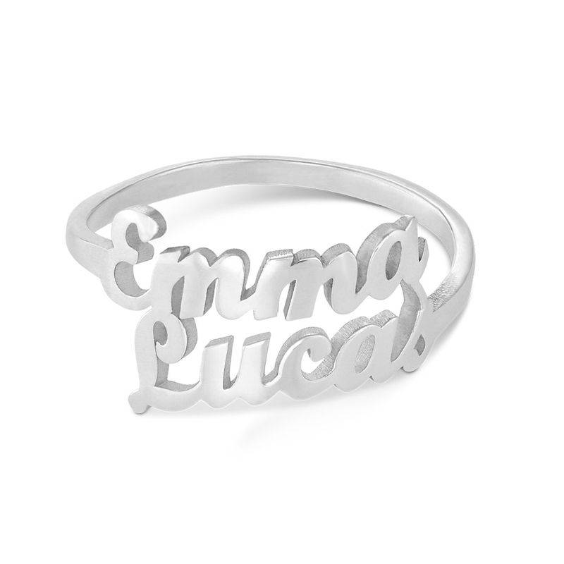 Custom Name Script Triple Personalized Sterling Silver Ring