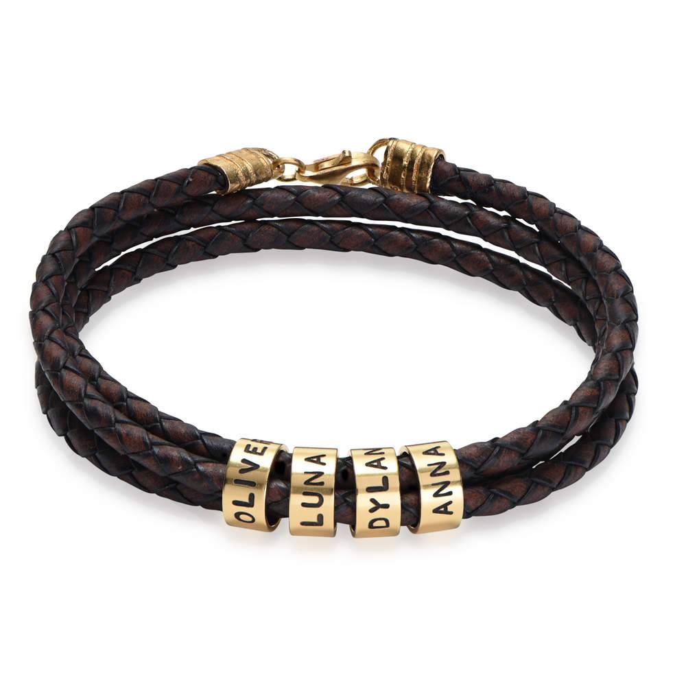 Custom Inscriptions Engraved Beads - Personalized Braided Leather Bracelet