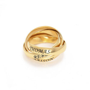 Sterling Silver Personalized Name Interlocked Band Ring
